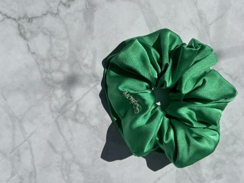Копринен ластик Scrunchie-Jungle Green