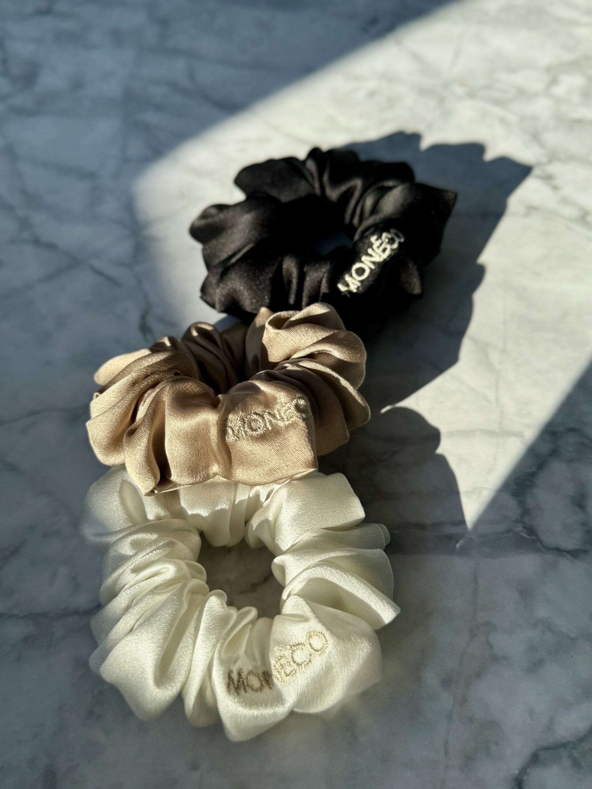 Комплект копринени ластици - Scrunchie XS Classic Noir