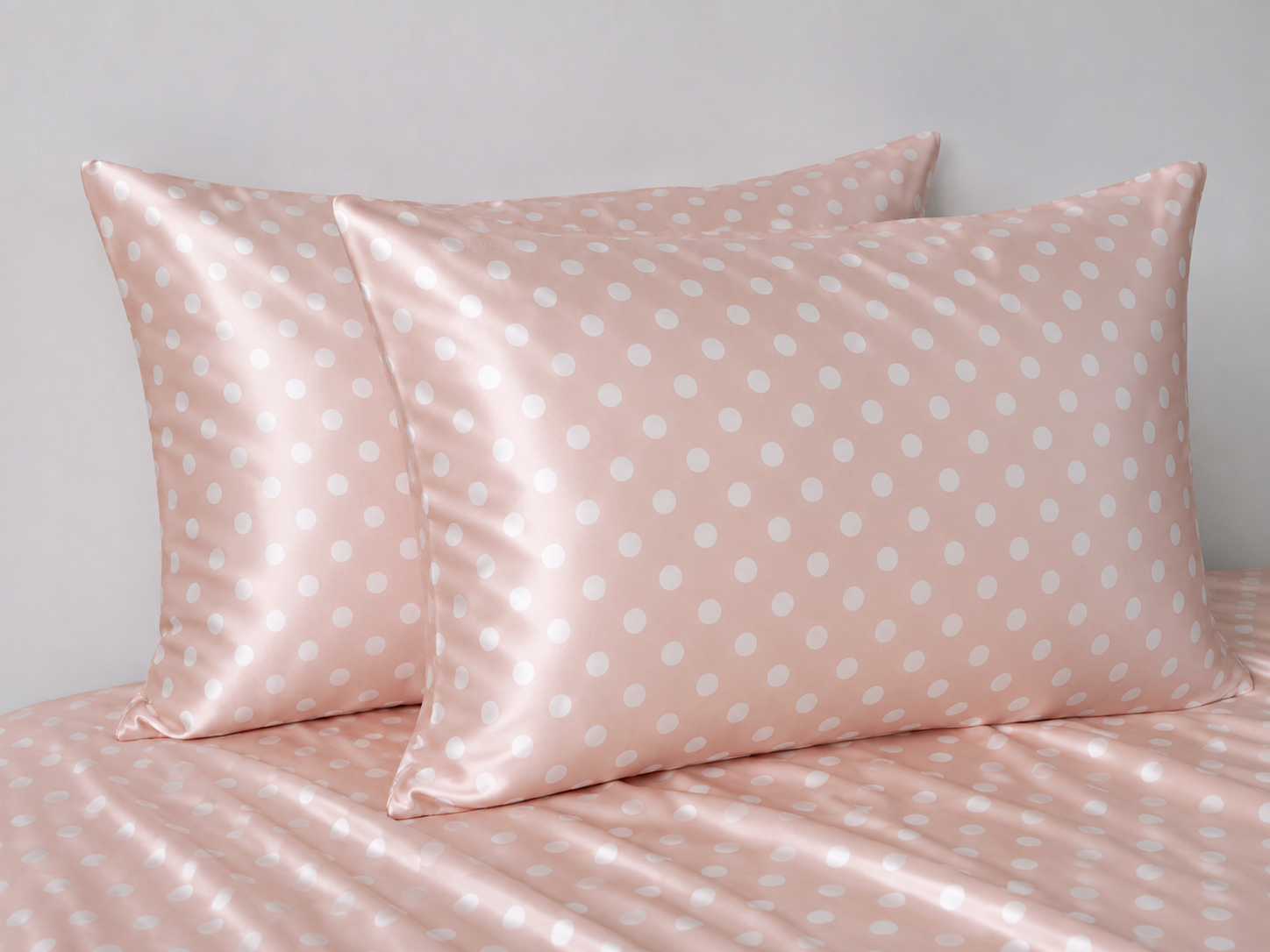 Копринена калъфка за възглавница - Silk pillowcase Pink dots - Изображение 4