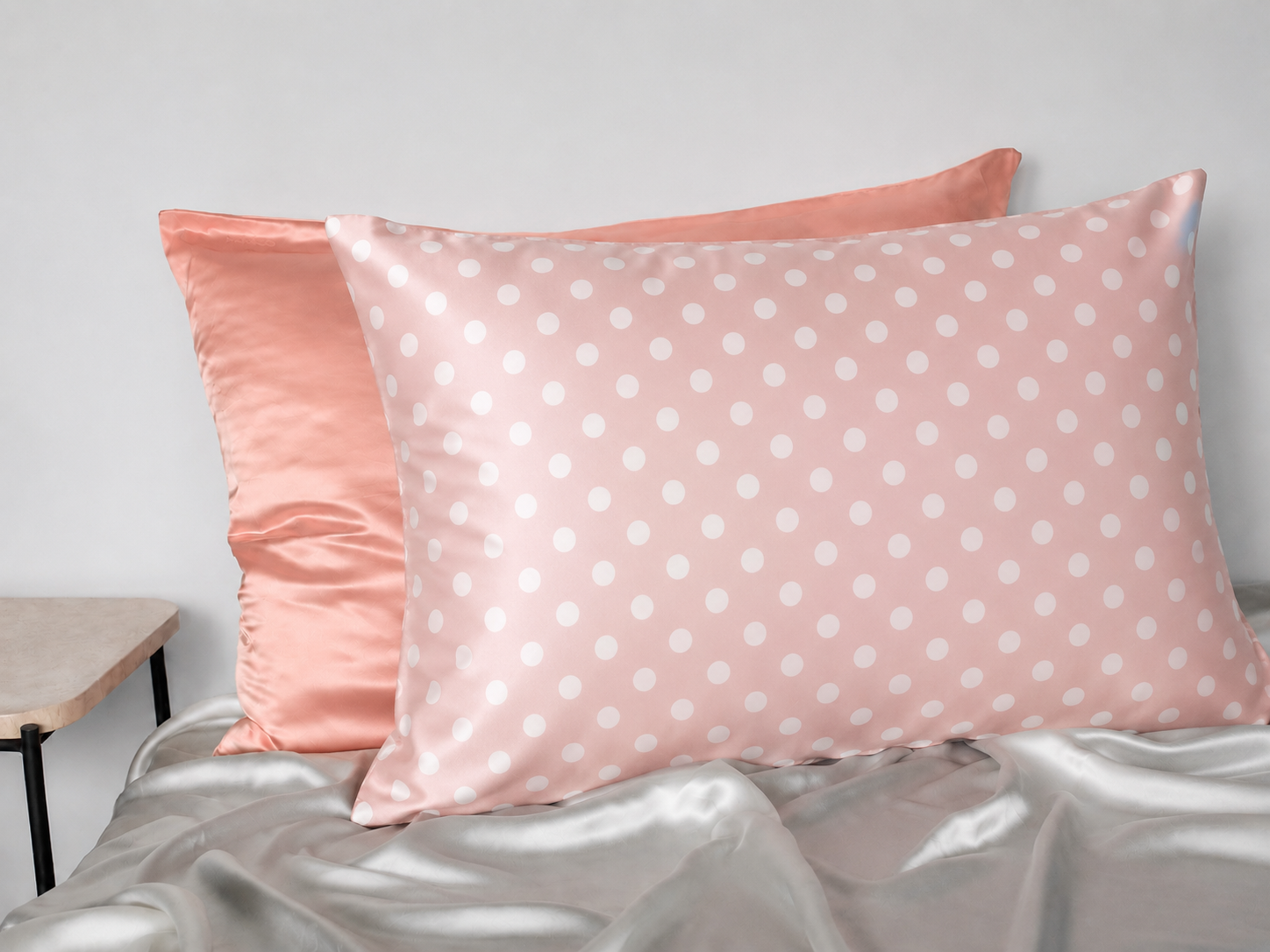 Копринена калъфка за възглавница - Silk pillowcase Pink dots - Изображение 2