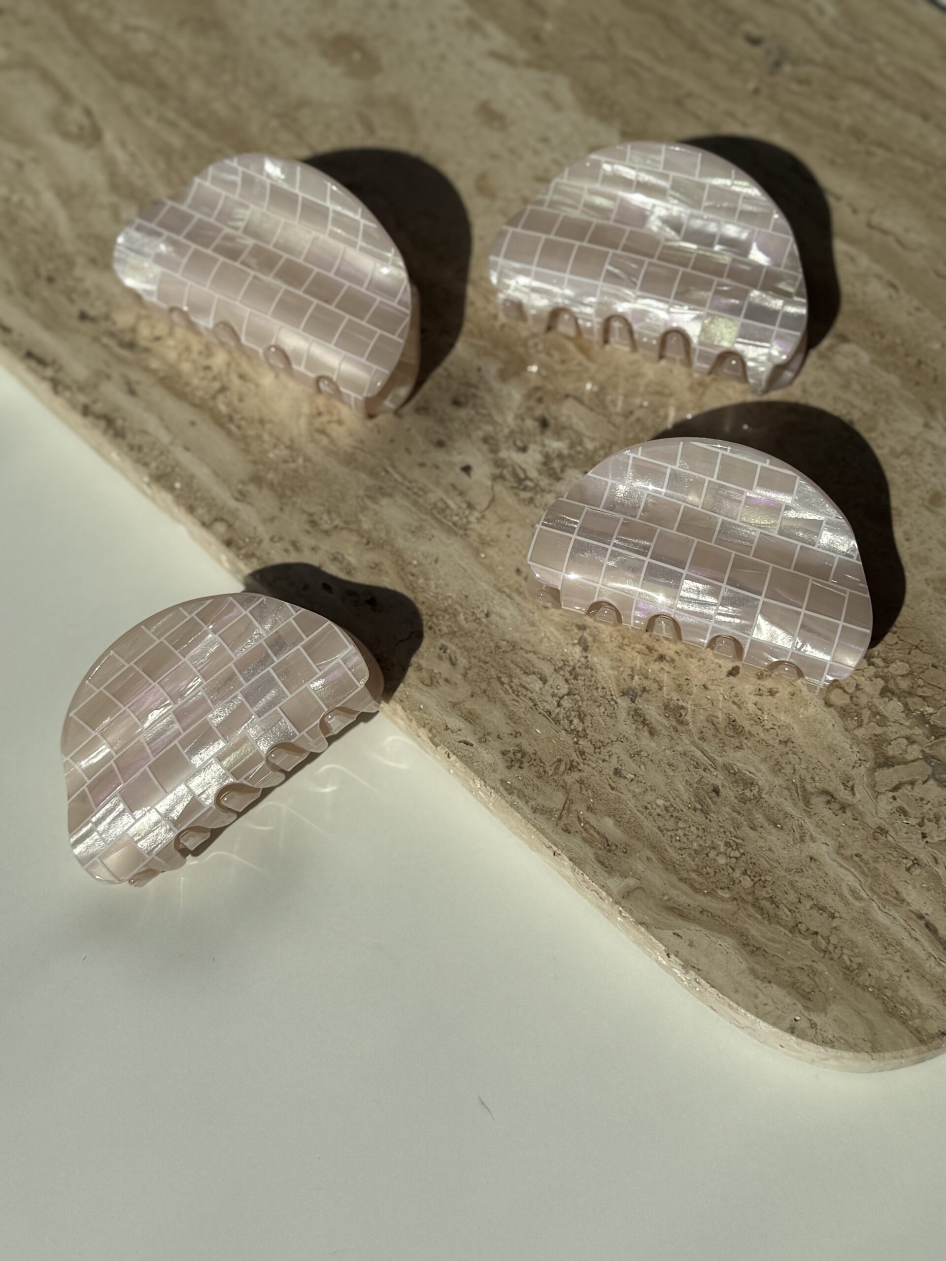 Шнола за коса - Oval Pearl Shell - Imagine 6