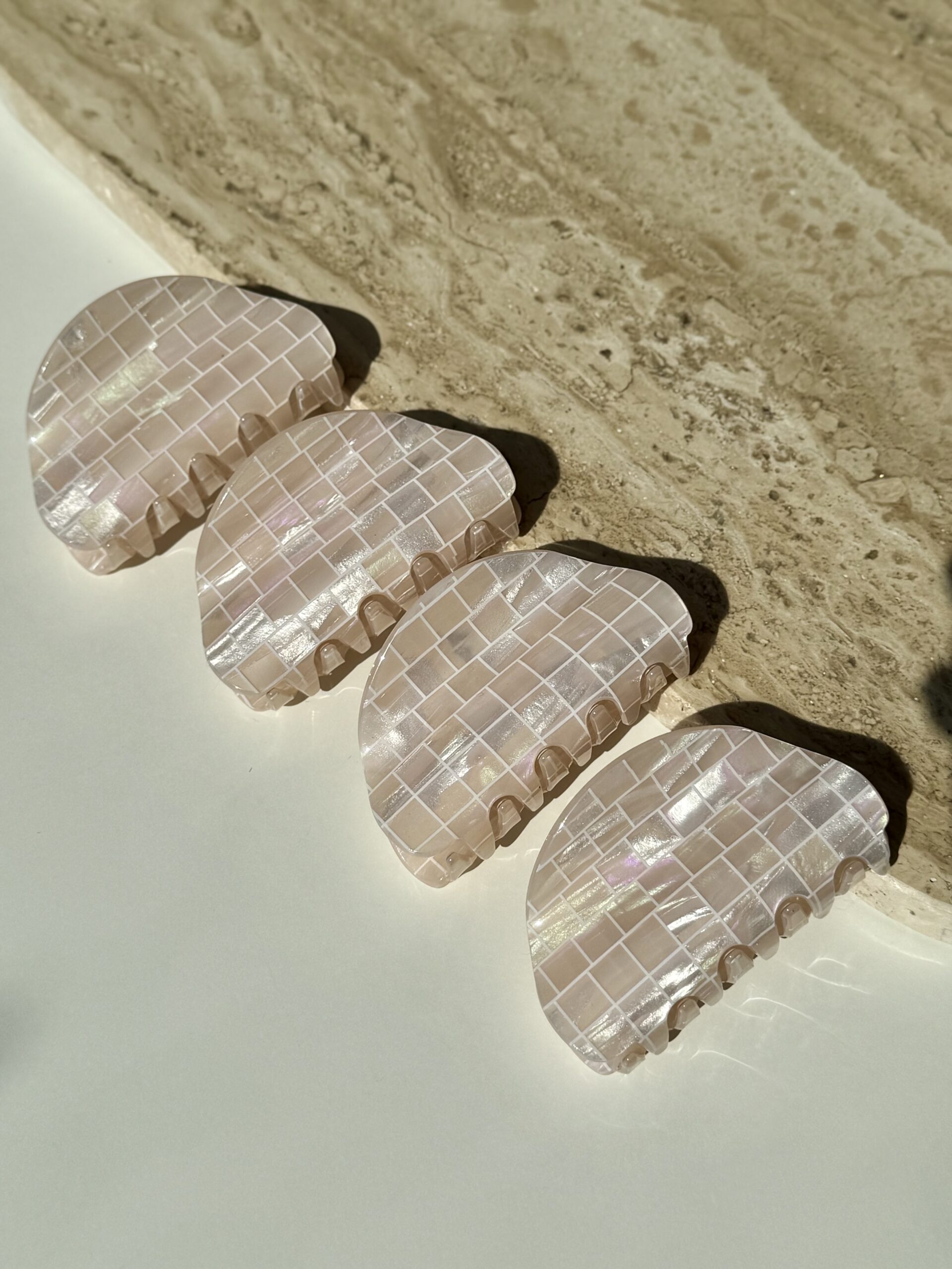 Шнола за коса - Oval Pearl Shell - Imagine 5