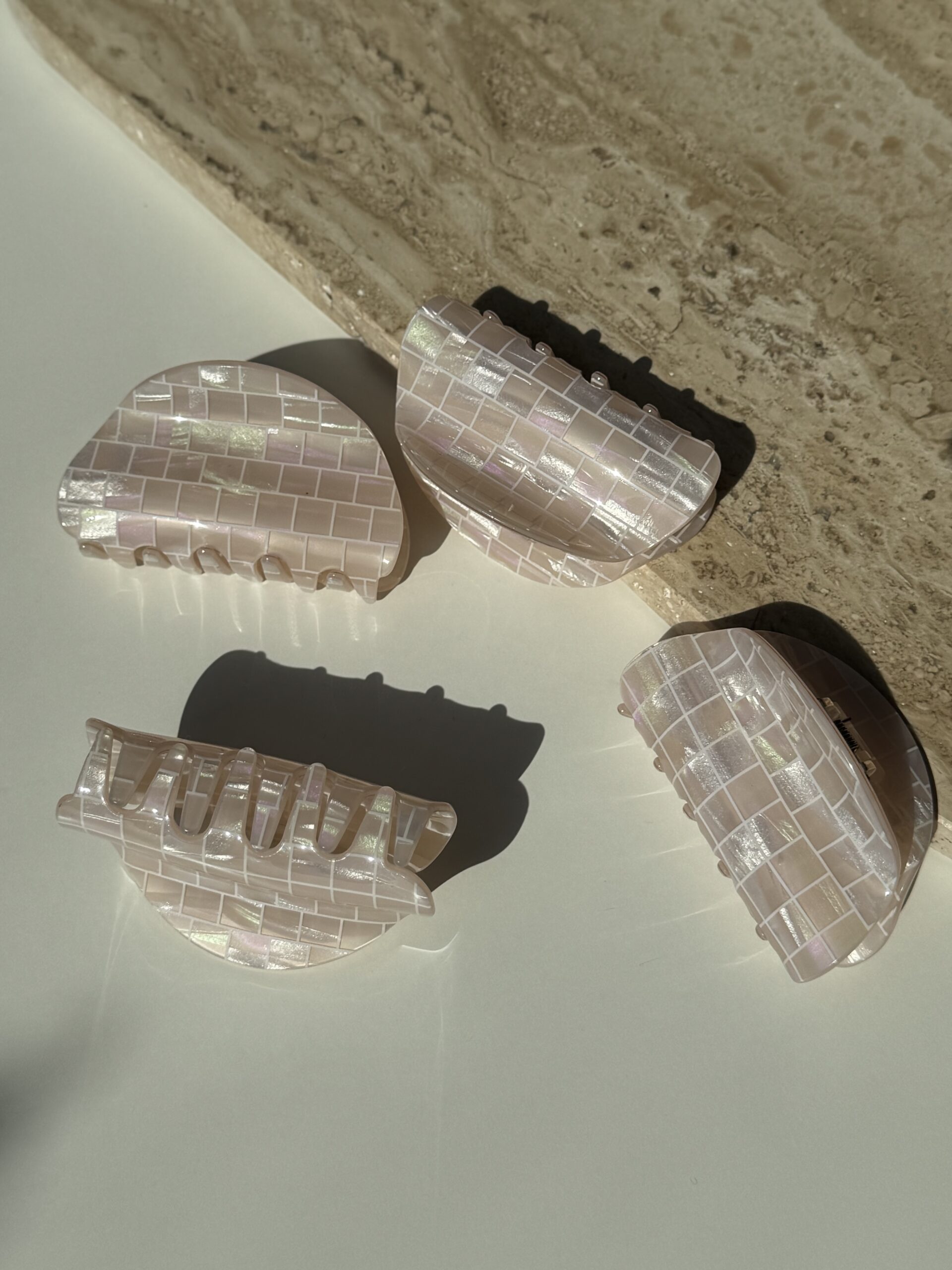 Шнола за коса - Oval Pearl Shell - Imagine 3